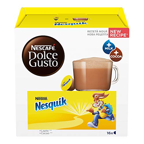 NESCAFÉ DOLCE GUSTO Nesquik Bevanda gusto Cioccolato, 3 Confezioni da 16 Capsule (48 Capsule Nescafé Dolce