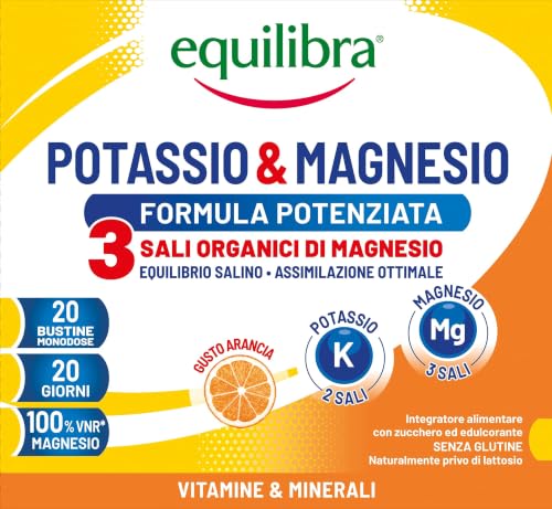 Equilibra Magnesio e Potassio 3 Formula Potenziata, Bustine, Arancia