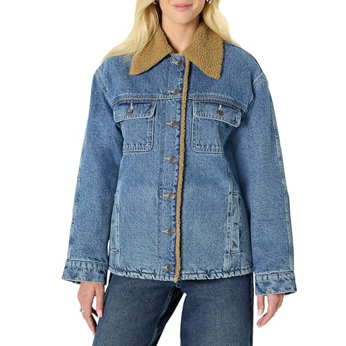 Amazon Essentials, Giacca in Denim con Fodera in Finto Shearling, Donna