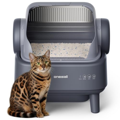 oneisall Lettiera Gatto Autopulente EaseClean™ XXL Griglia Acciaio Inox