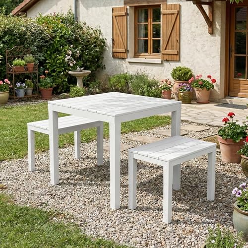 Dmora Moncalieri Set Salotto Esterno con Tavolo e 2 Panche