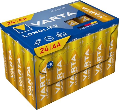 VARTA Longlife Pile AA Alcaline 1,5V, 24 pezzi