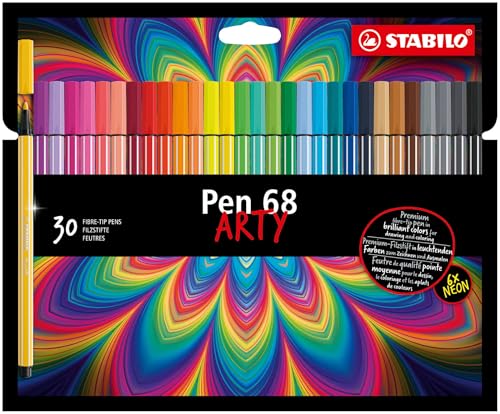 STABILO Pen 68 Pennarello Premium ARTY Astuccio 30 Pezzi