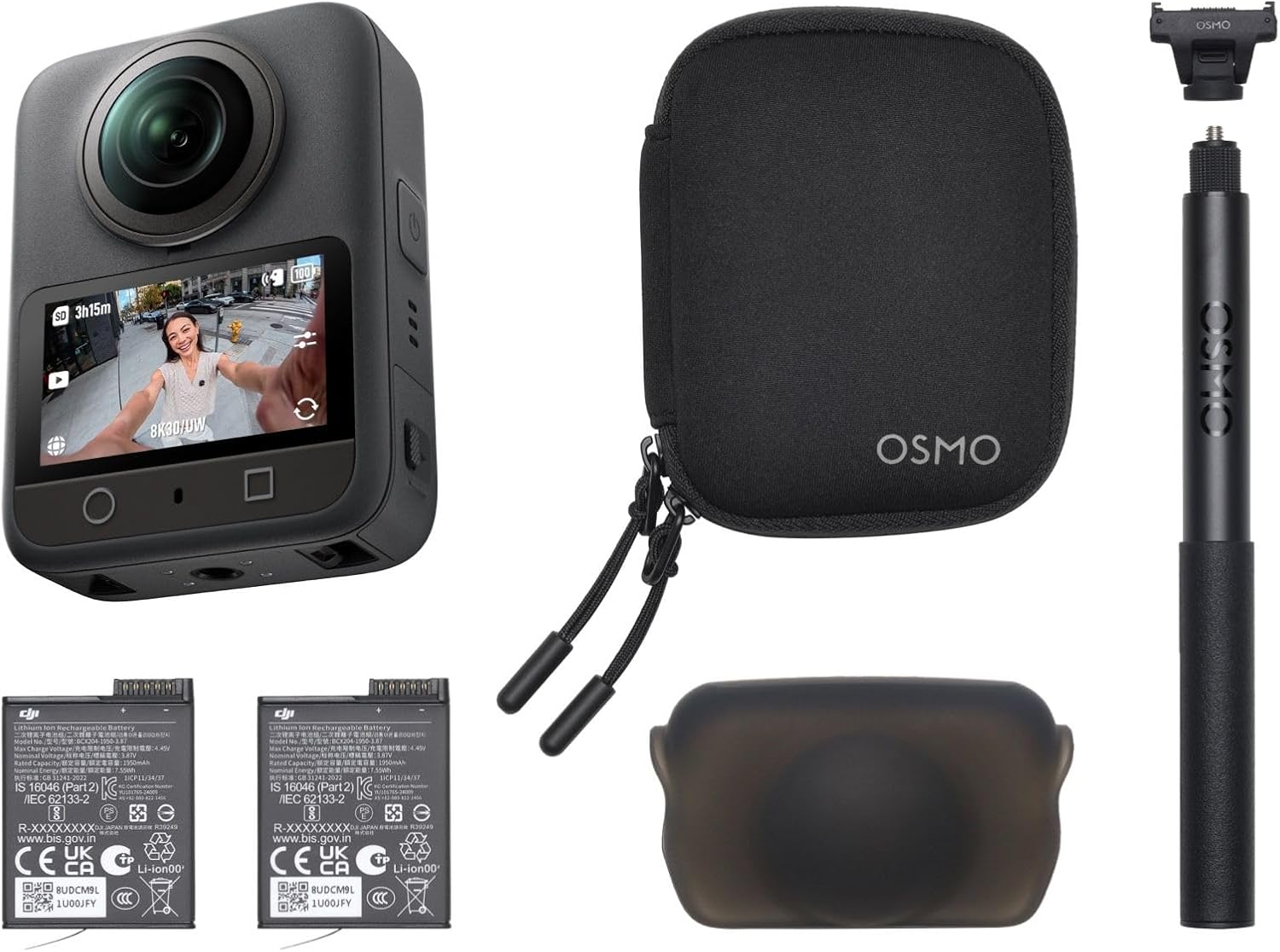 DJI Osmo 360 Fotocamera a 360° 1 Pollice 8K con Manico Telescopico